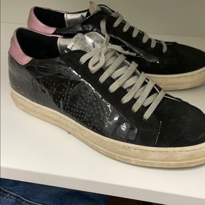 P448 John black vinyl and suede sneakers